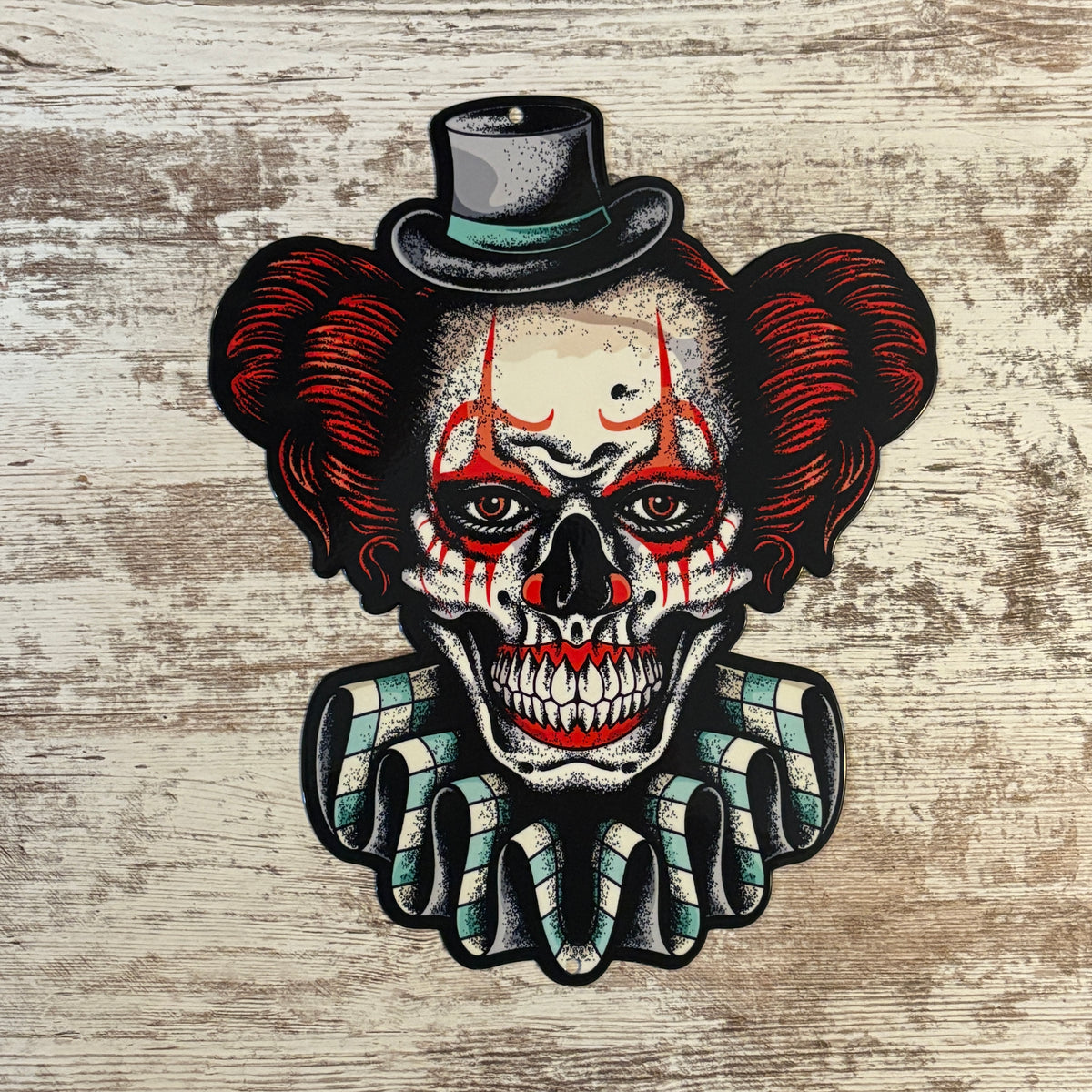 Ms. Bones the Clown Metal Sign / Wall Art – CU Scared