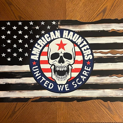 American Haunters Flag Metal Sign / Wall Art