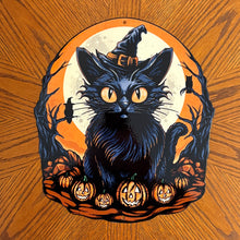 Load image into Gallery viewer, Black Cat Metal Sign / Wall Art