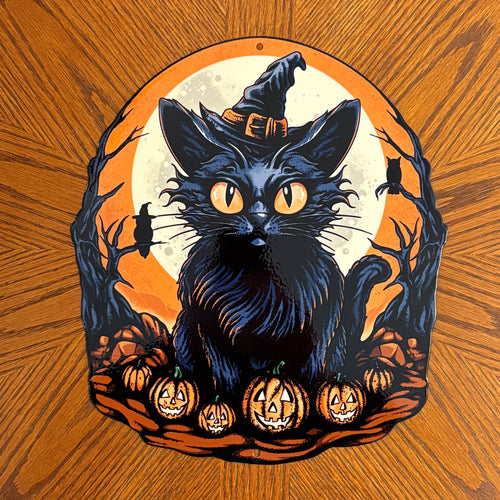 Black Cat Metal Sign / Wall Art