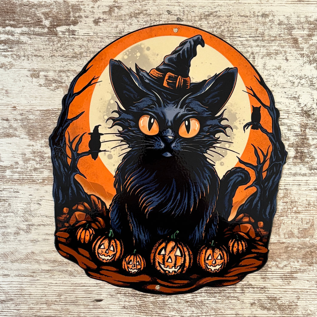 Black Cat Metal Sign / Wall Art