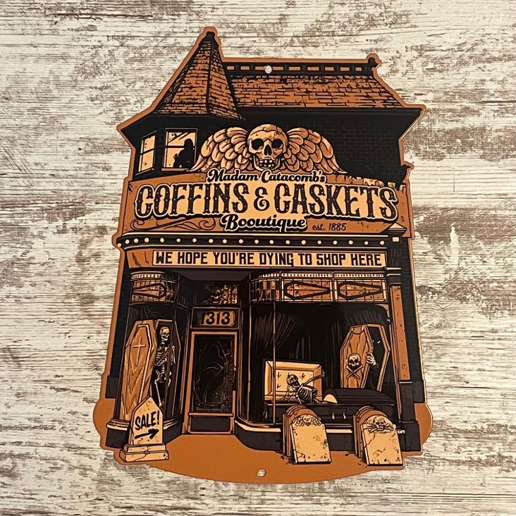 Coffins & Caskets Metal Sign / Wall Art