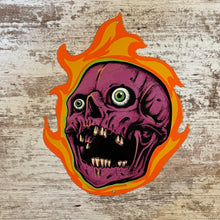 Load image into Gallery viewer, Flaming Skull Metal Sign / Wall Art