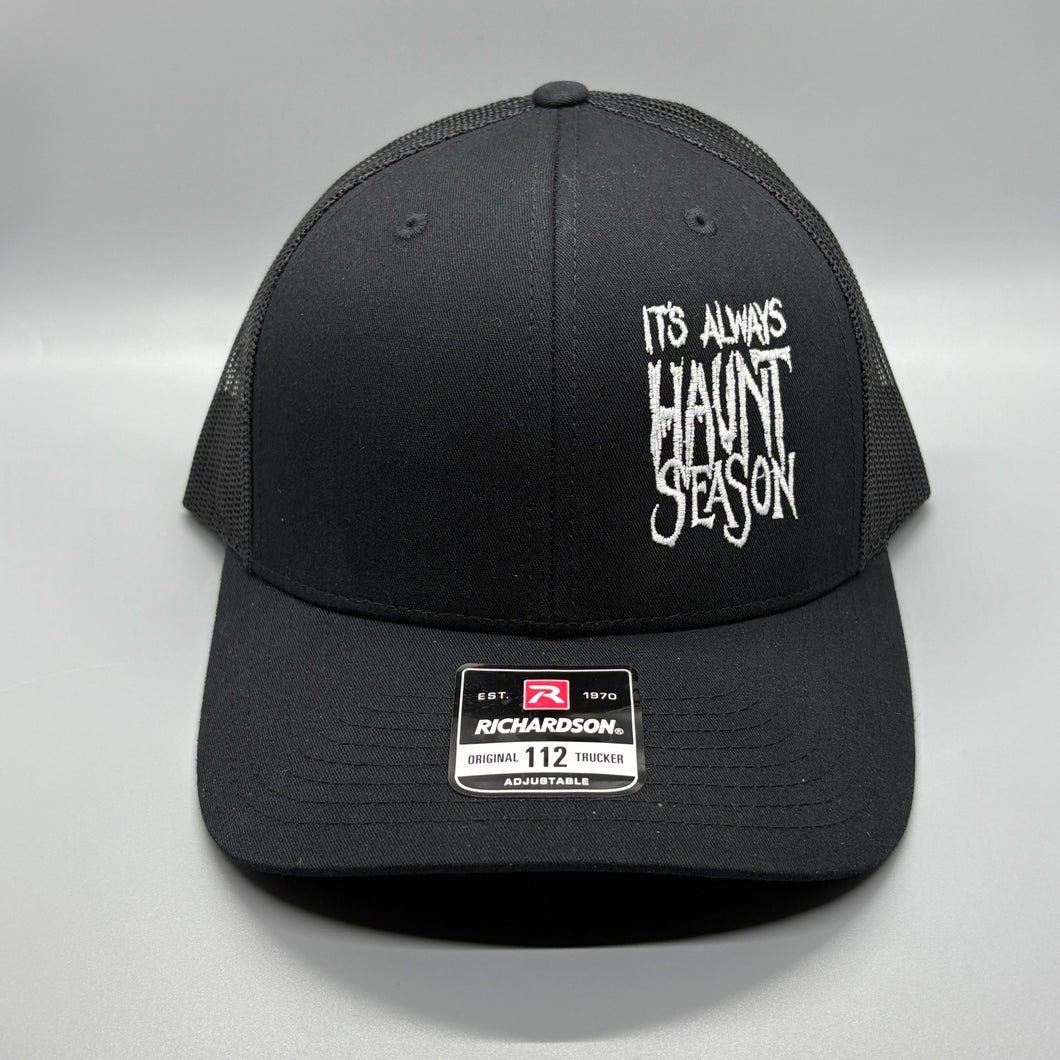 It's Always Haunt Season Embroidered Cotton-Poly Mesh Back Cap