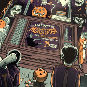 Halloween Monsterthon Metal Sign / Wall Art