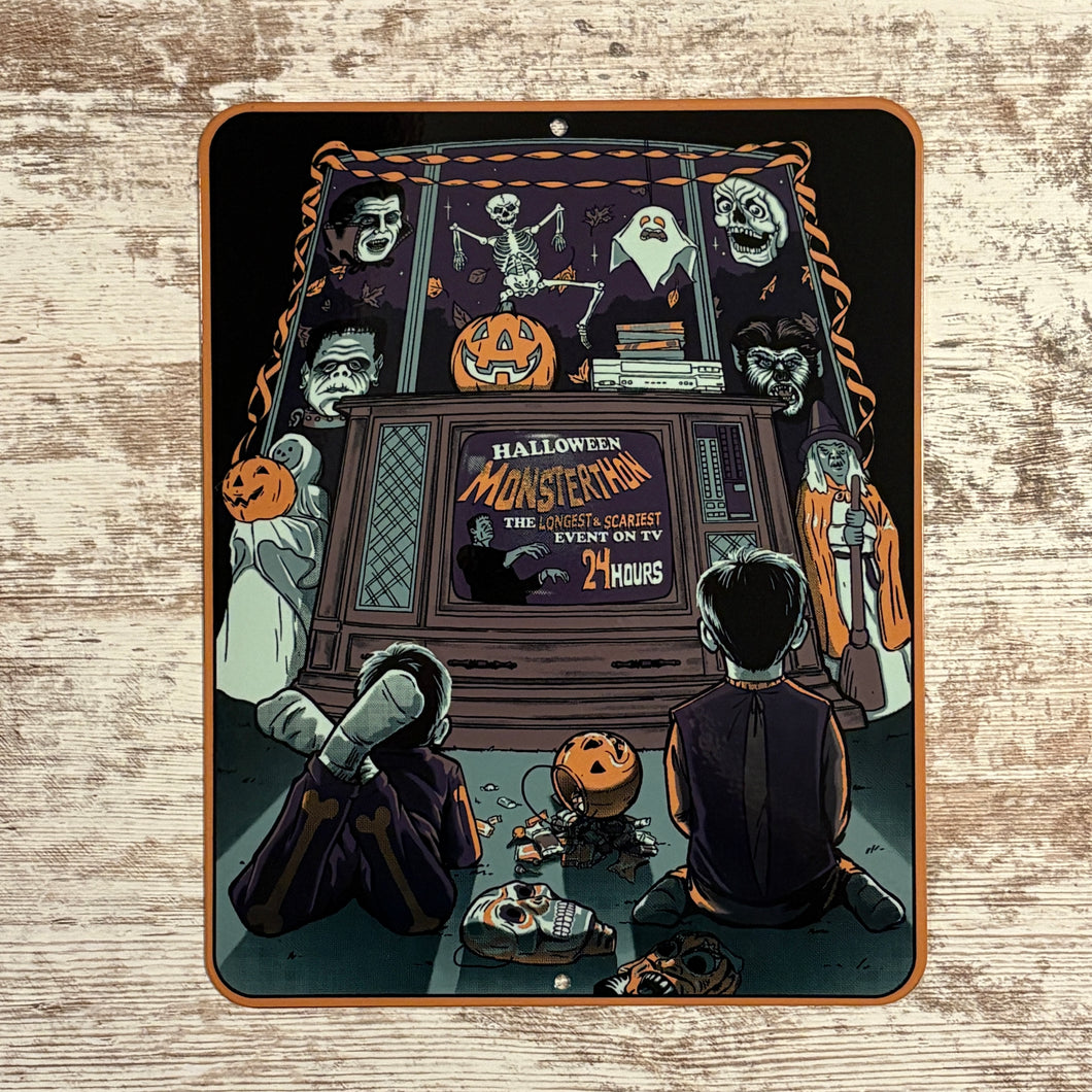 Halloween Monsterthon Metal Sign / Wall Art