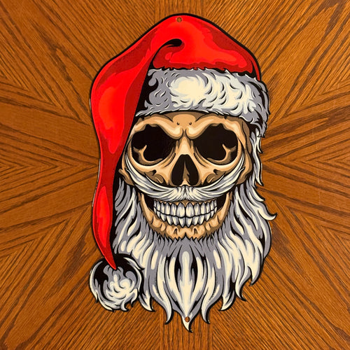 Santa Skull Metal Sign / Wall Art
