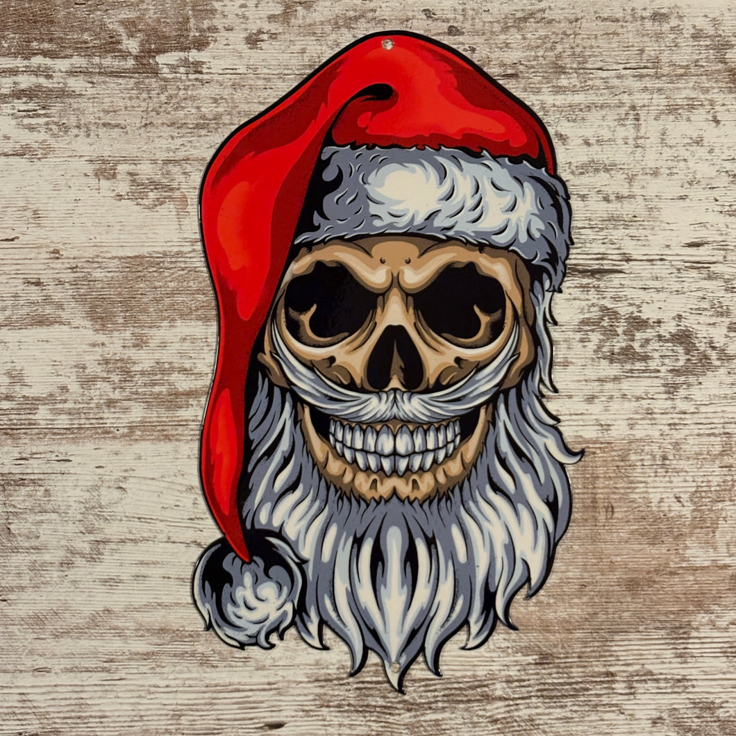 Santa Skull Metal Sign / Wall Art