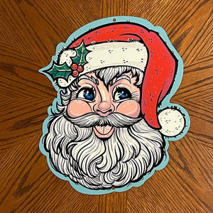 Santa Metal Sign / Wall Art