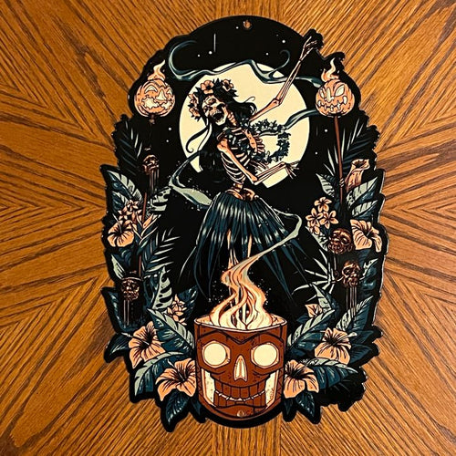 Tiki Skeleton Metal Sign / Wall Art