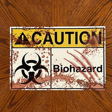 Load image into Gallery viewer, Caution Biohazard Metal Sign/Wall Art