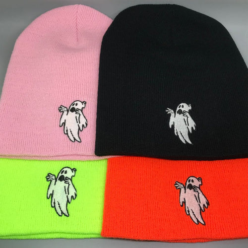 Lil' Ghostly Embroidered Beanie Cap