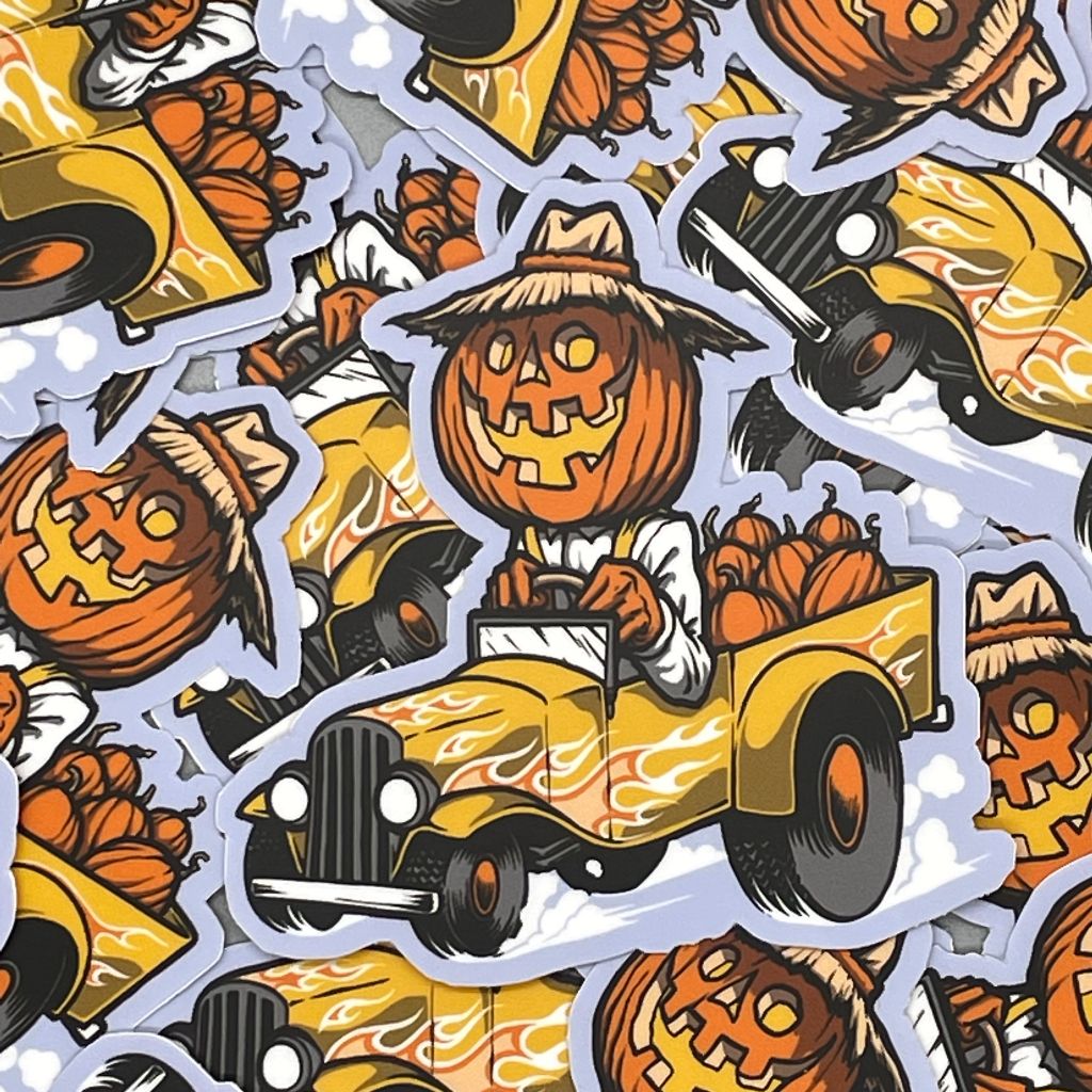 Pumpkin Truckin' Sticker