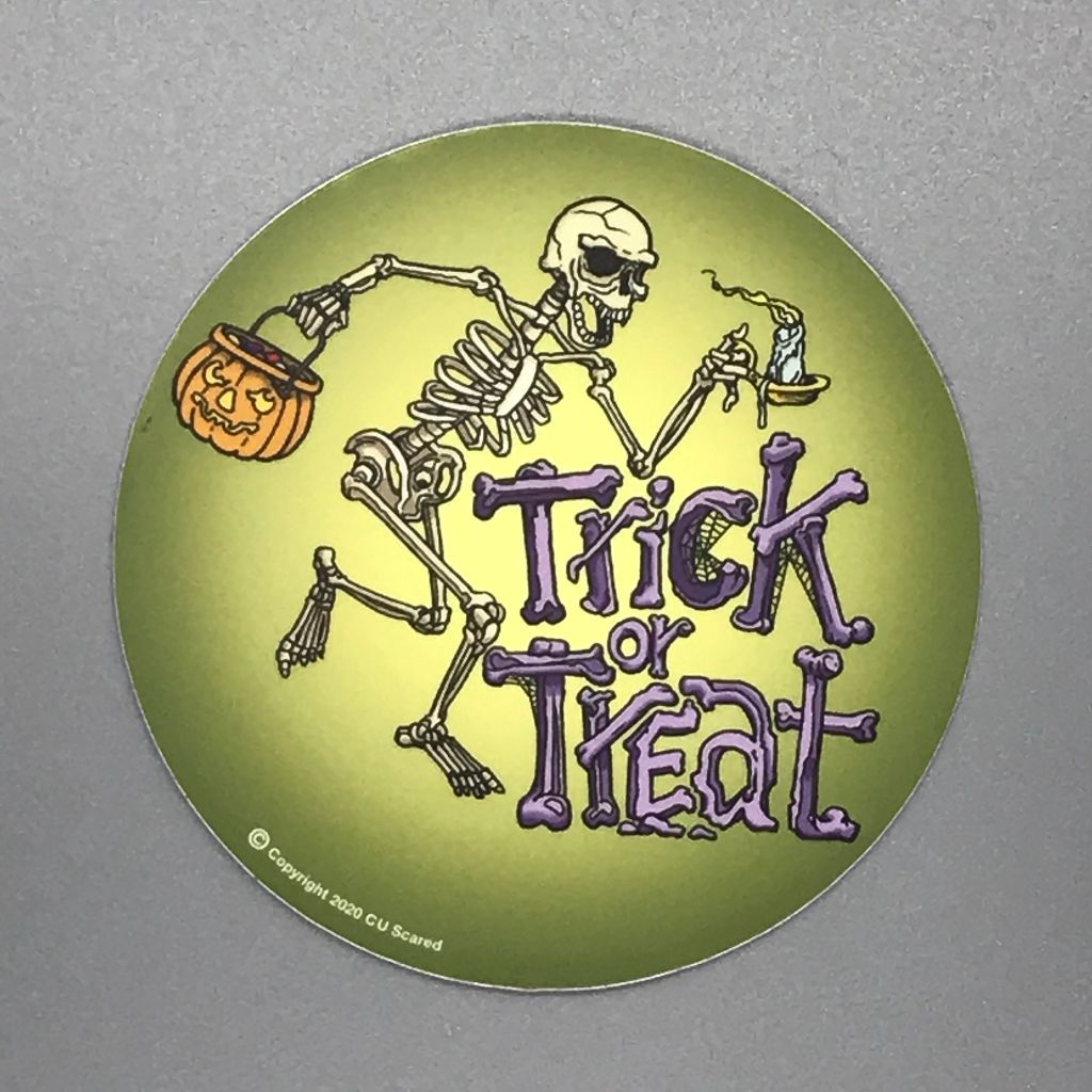 Trick or Treat Skelly Sticker