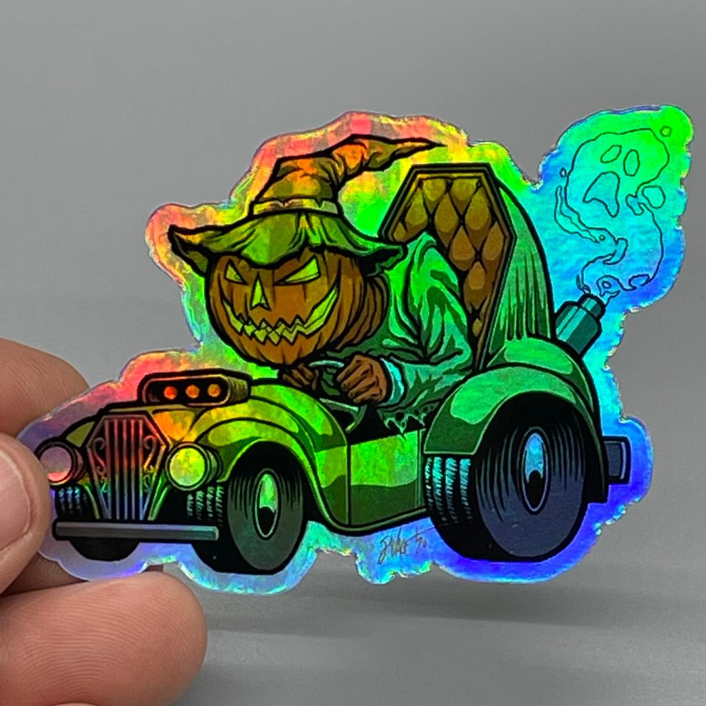 Coffin Cruiser Holographic Sticker – CU Scared