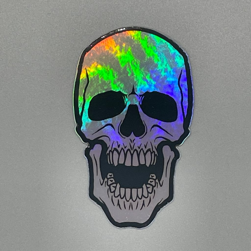 Screaming Skull Holographic Sticker
